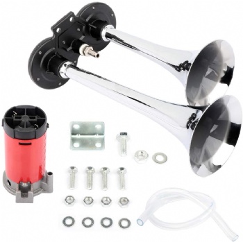 12V Double Trumpet Air Horn Kit with Compressor