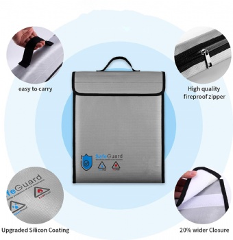 Silicon Coated Fireproof Safe Document Bag