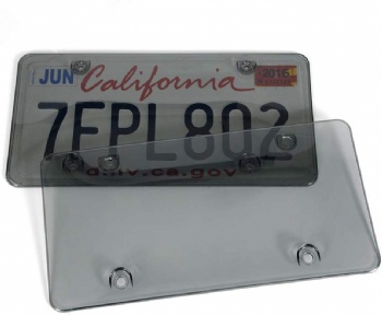 Breakable Smoked  Bubble License Plate Cover