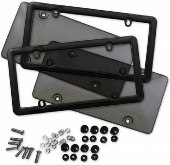 Unbreakable Smoked Bubble License Plate Covers And Frames With Screws