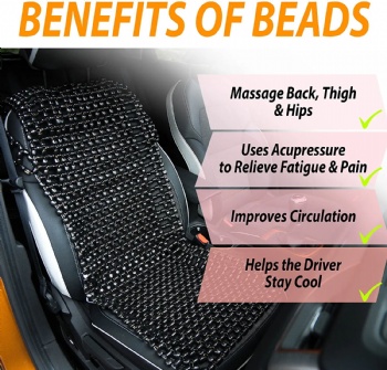 Black Wooden Beaded Seat Cover