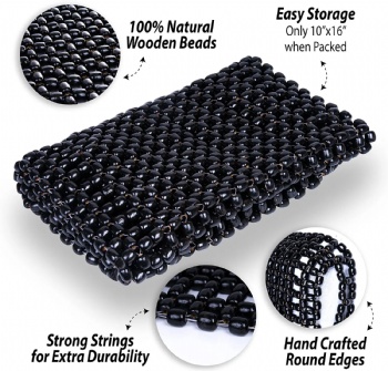 Black Wooden Beaded Seat Cover