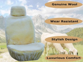 Beige Genuine Sheepskin Seat Covers