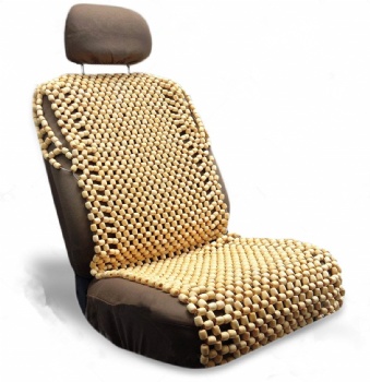 Natural Wood Beaded Seat Cover