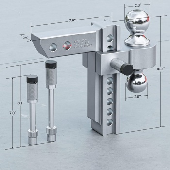 Aluminum Adjustable Trailer Hitch Ball Mount