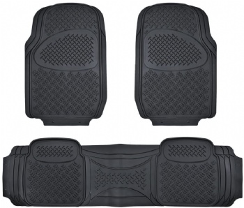 3pcs PVC Rubber Car Floor Mat For All Weather