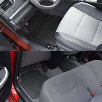 4Pcs Pvc Rubber Car Floor Mat For All Weather