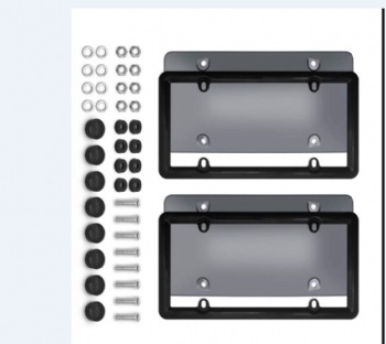 Breakable Smoked Bubble License Plate Covers And Frame With Screws