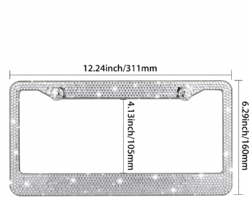 Shiny Bling License Plate Cover Frame  2 Pack