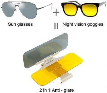 2 in 1 Day and Night Anti-Glare Car Windshield Extender Visor
