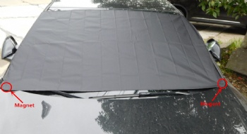 210D Oxford Magnetic 2 in 1 Car Windshield Snow Cover and Sunshade