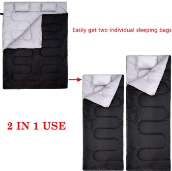 Double Sleeping Bag for Backpacking Camping Or Hiking