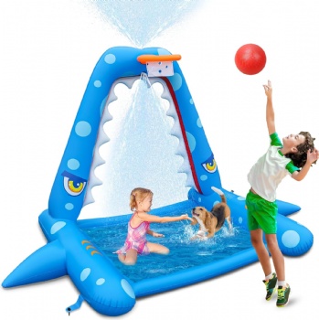 Inflatable Shark Sprinkler For Kids Outdoor Play