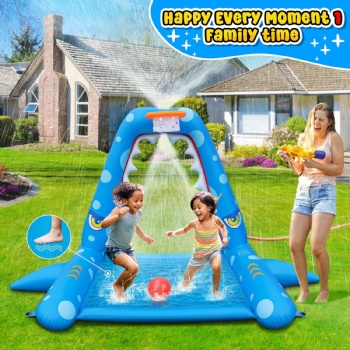 Inflatable Shark Sprinkler For Kids Outdoor Play