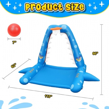 Inflatable Shark Sprinkler For Kids Outdoor Play